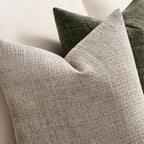 Chenille Boho Blue Throw Pillow Cover — 20" - View 2