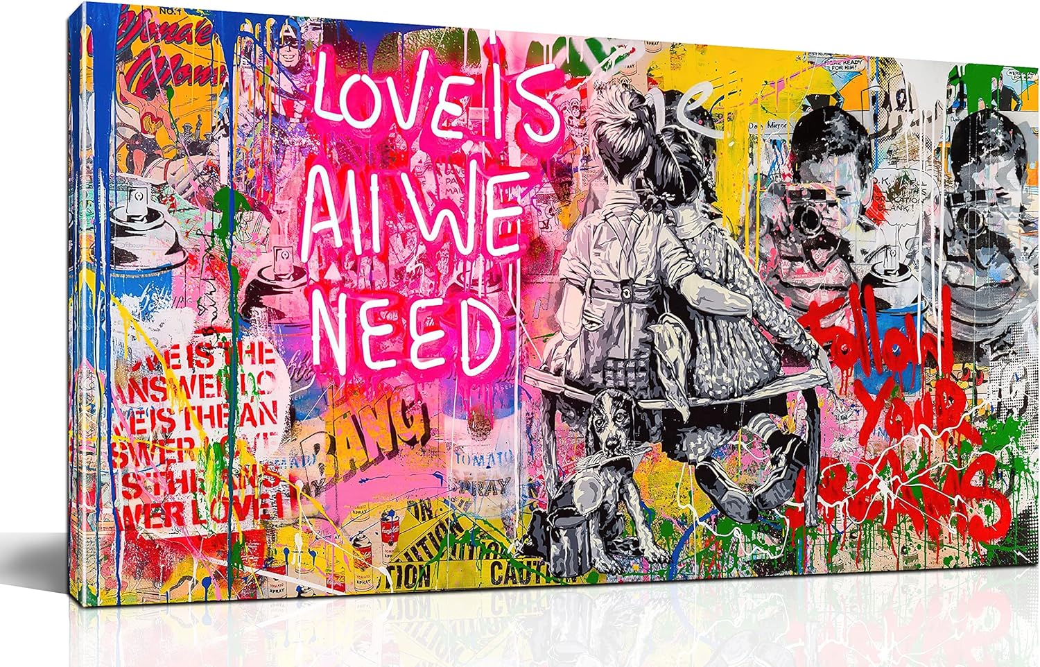 Black Canvas Wall Art — 59" — 40"L x 20"W
