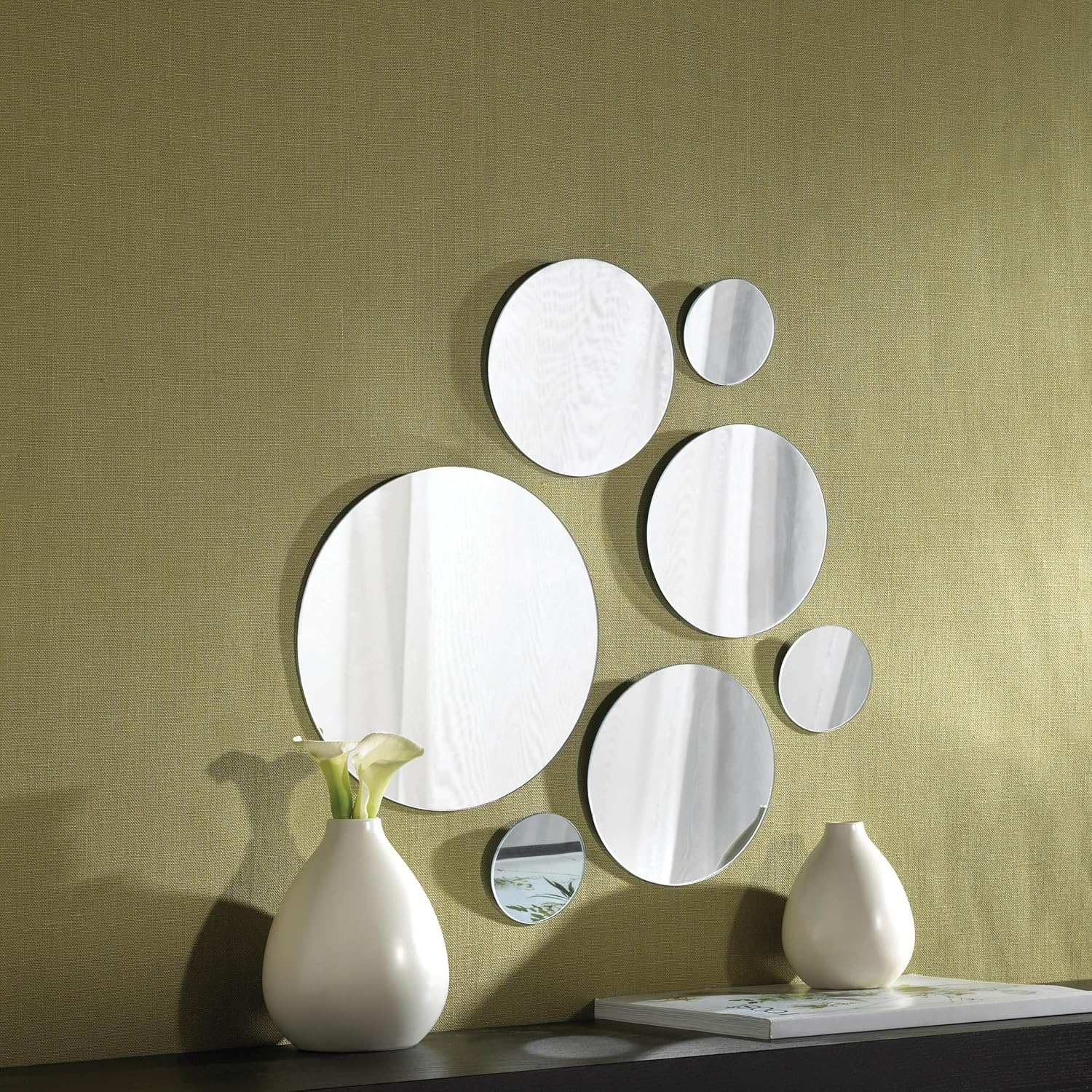 Glass Round Mirror — Set of 7 - View 4