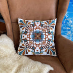 Embroidered Boho White Throw Pillow Cover — 18x18 - View 4