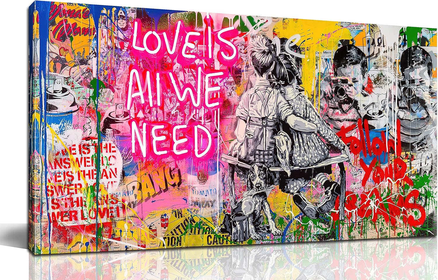 Black Canvas Wall Art — 59" — 59"L x 29"W