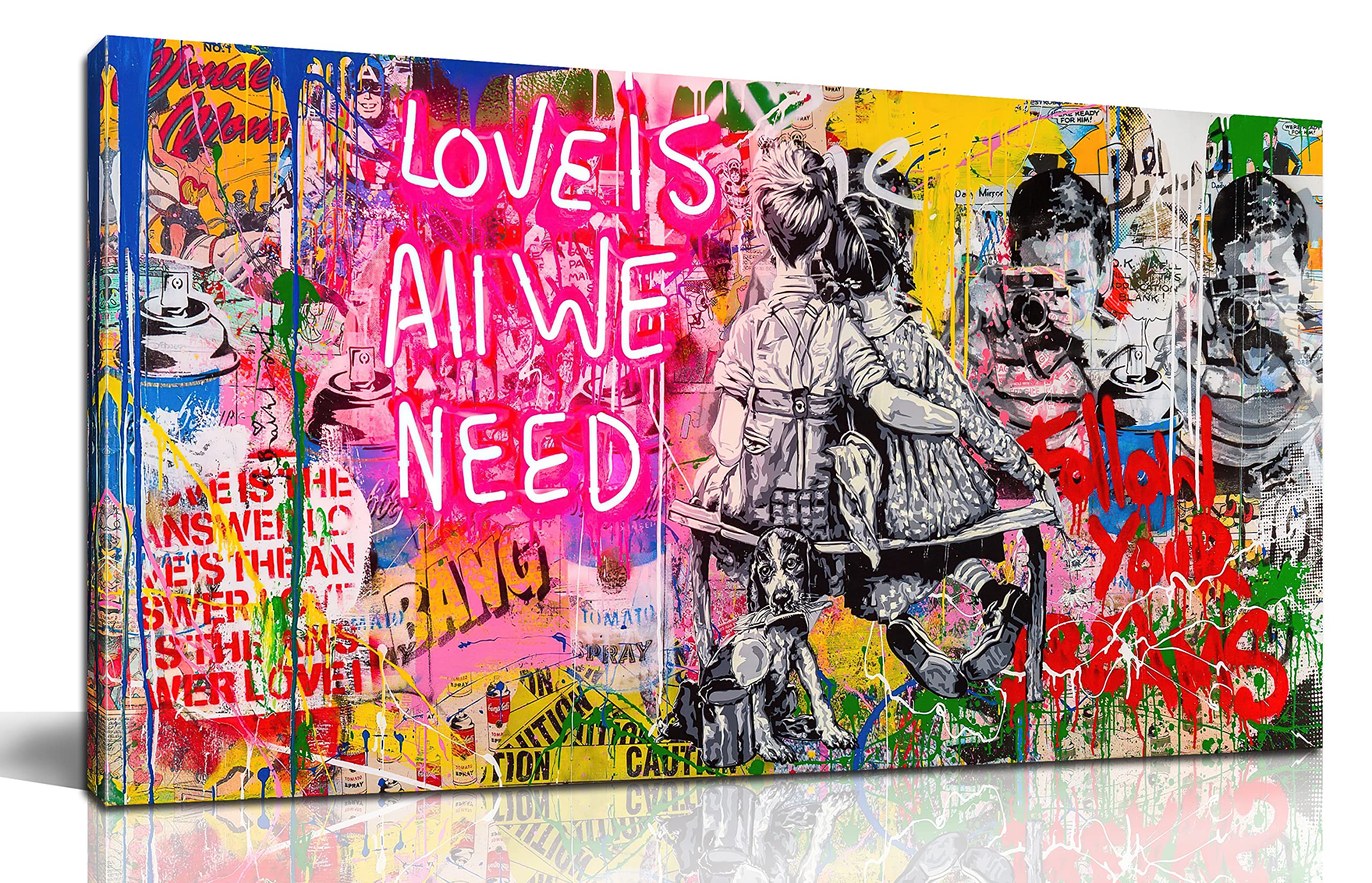 Black Canvas Wall Art — 59"