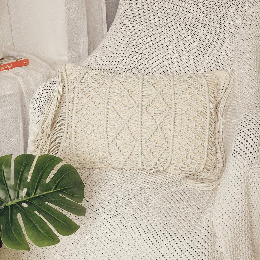 Lumbar Boho Rattan Throw Pillow Cover — Set of 2 - View 8