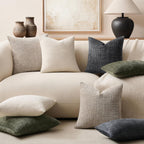 Chenille Boho Blue Throw Pillow Cover — 20" - View 7
