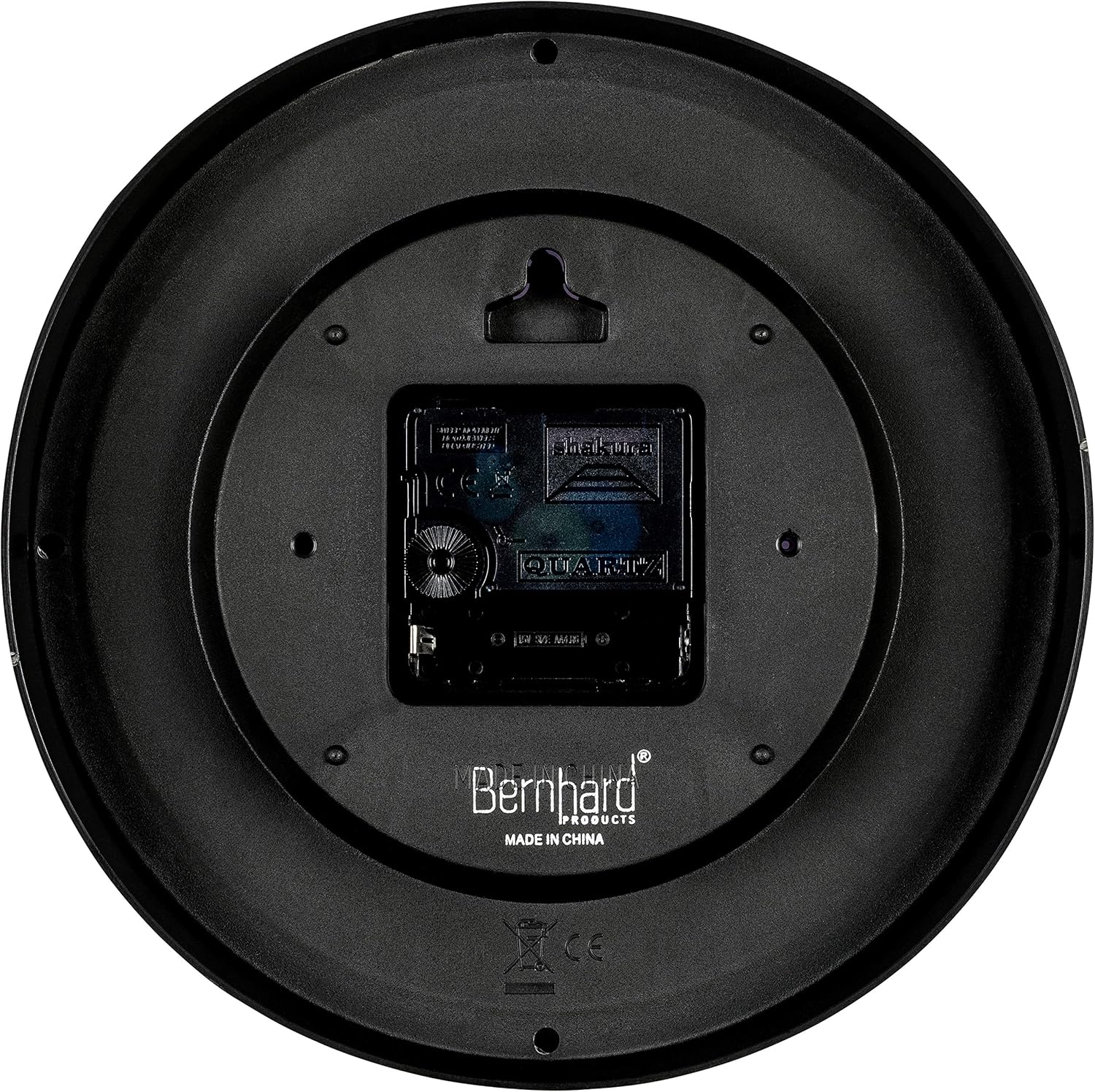 Battery Operated Mid-Century Black Wall Clock — 8" - View 5