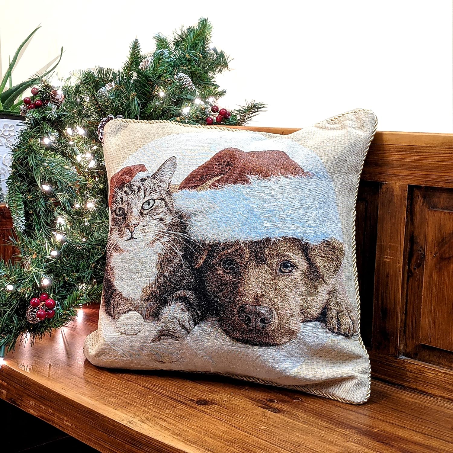 Vintage Boho Blue Throw Pillow Cover — 18" — 18" x 18" (Pack of 1)