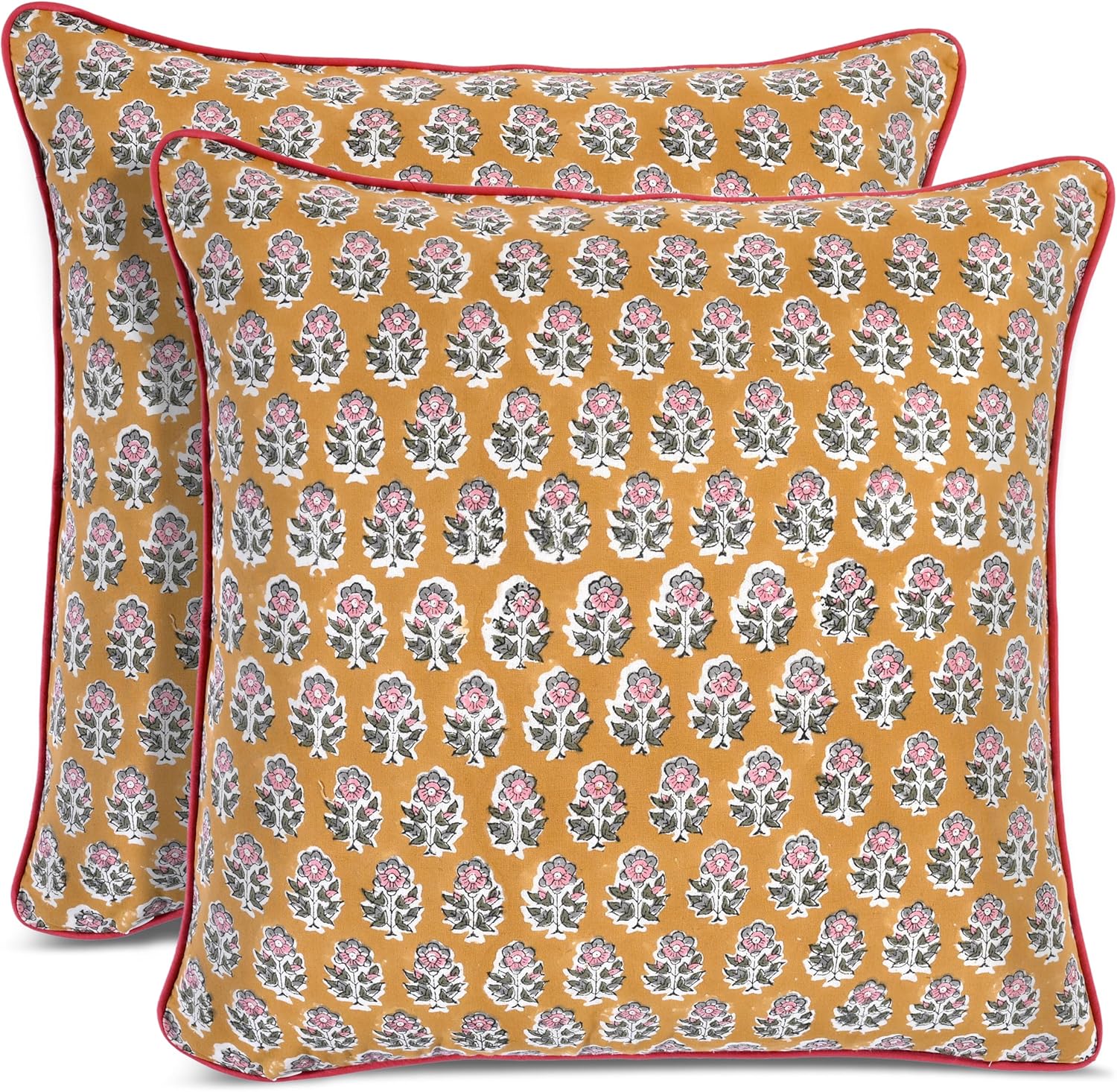Boho Blue Throw Pillow Cover — 20" — 24" x 24" (Pack of 2)