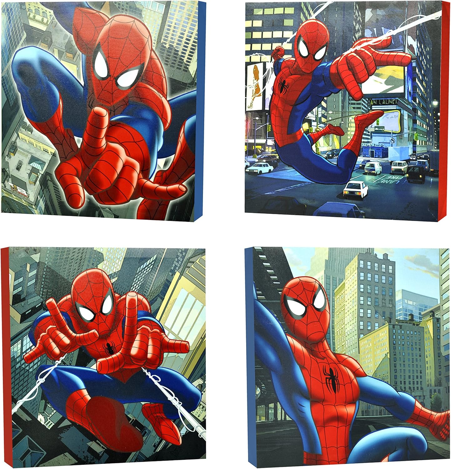 Black Canvas Wall Art — 12" — Spiderman