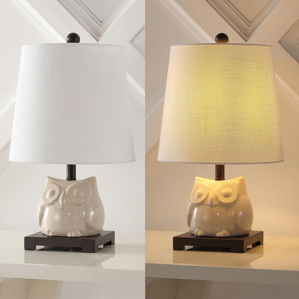 Linen Farmhouse Black Nightstand Lamp — 16" - View 5
